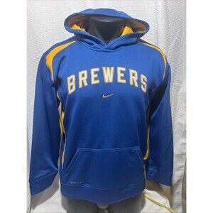 Milwaukee Brewers Nike Therma-FIT Hoodie Youth XLarge 20 Pullover Blue MLB